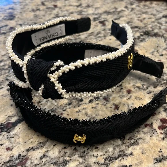 ☆【CHANEL】☆(W) Chanel Hair Accessory & Black Ecr.u☆ Accessories | Chanel Headband With Box Bag | Poshmark